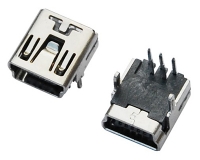 MINI USB 5F B TYPE 90°DIP 两脚